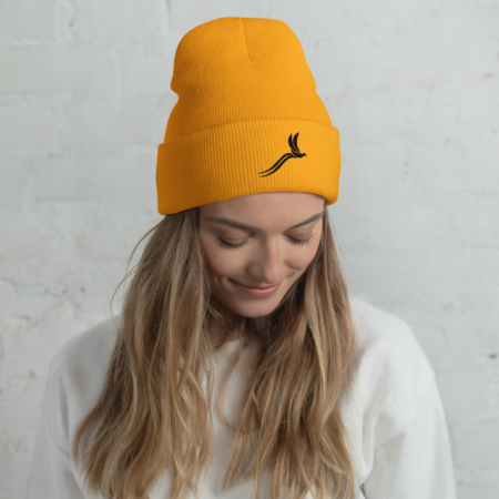 Classic Cuffed Beanie – Golden Sunset Black - Image 2