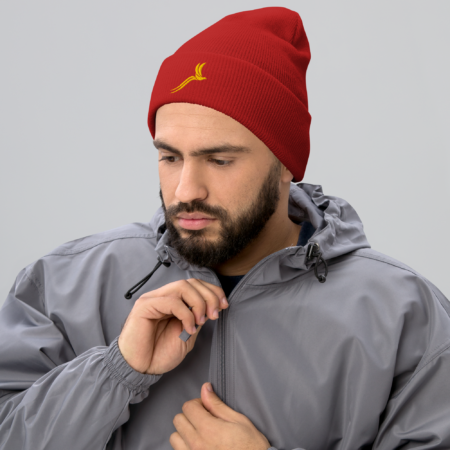 Classic Cuffed Beanie - Red Yellow - Image 3
