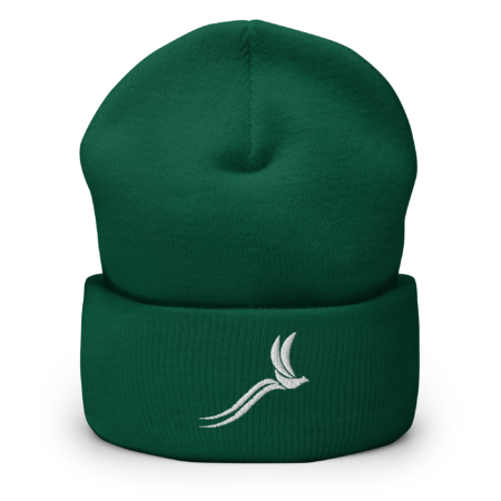 Classic Cuffed Beanie - Vivid Green White