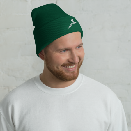 Classic Cuffed Beanie - Vivid Green White - Image 3