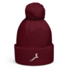 Classic Pom Pom Beanie unisex - Burgundy White