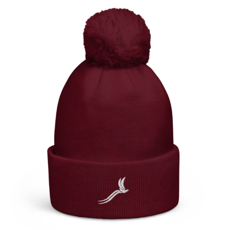 Classic Pom Pom Beanie unisex - Burgundy White
