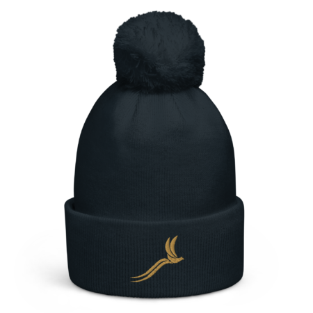 Classic Pom Pom Beanie unisex - French Navy Gold Gradient