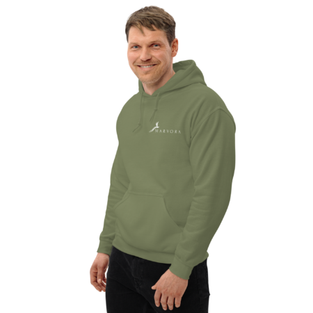 Hoodie Essential – Military Green White - Image 3