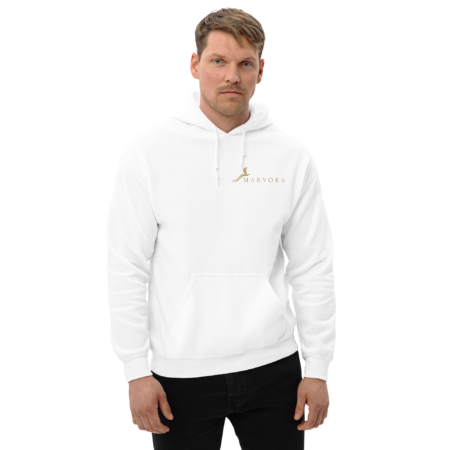 Hoodie Essential – White Gold Gradient