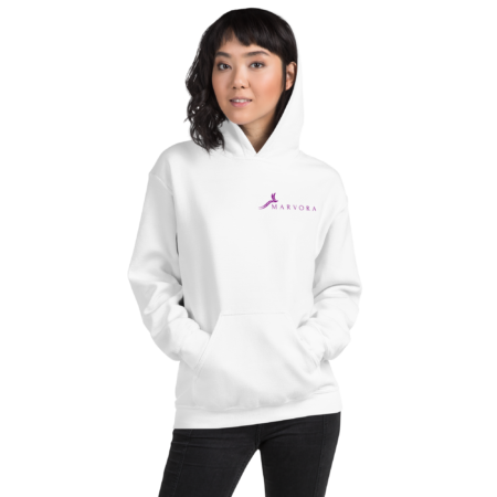 Hoodie Essential – White Purple