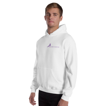 Hoodie Essential – White Purple