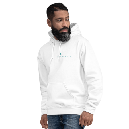 Hoodie Essential – White Blue Gradient
