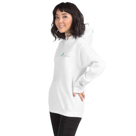 Hoodie Essential – White Blue Gradient