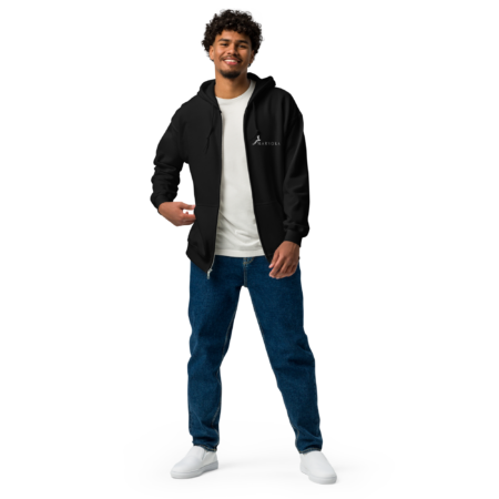 Advance Zip Hoodie – Essential Black White - Image 2