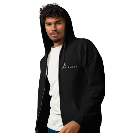 Advance Zip Hoodie – Essential Black White