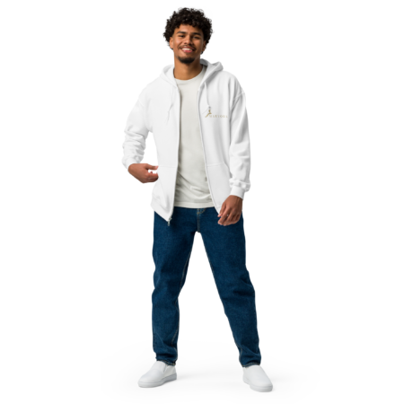 Advance Zip Hoodie – Essential White Gold Gradient - Image 3