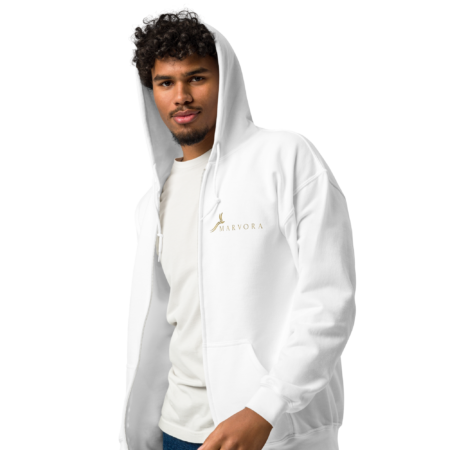 Advance Zip Hoodie – Essential White Gold Gradient