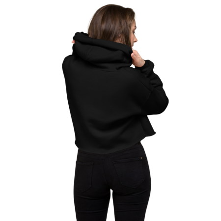 Crop Hoodie - Black White - Image 2