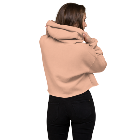 Crop Hoodie - Peachy Pink Black - Image 2
