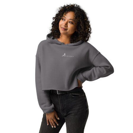 Crop Hoodie - Gray Charcoal White